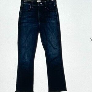 MOTHER Dark Indigo Cropped Ankle Jeans